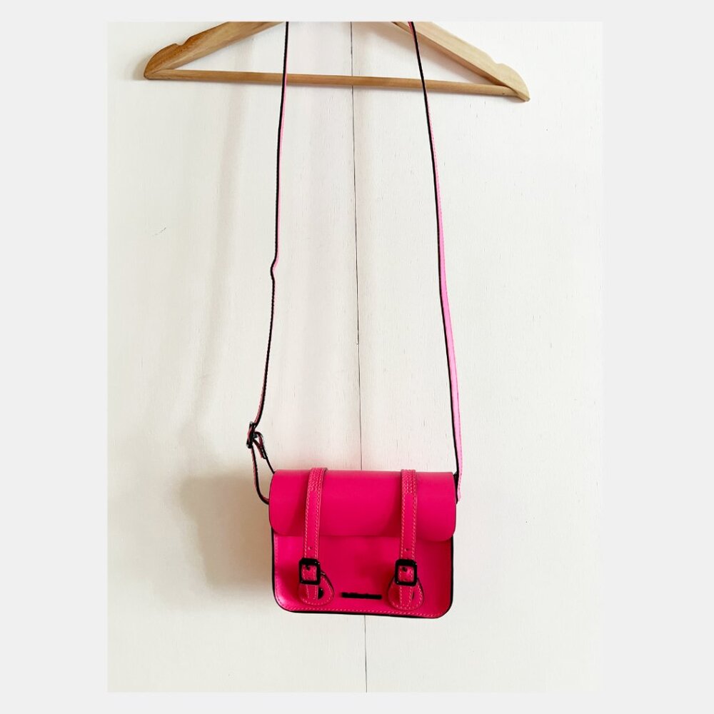 Dr. Marten's 7 Inch Leather Crossbody Bag - NEON PINK
